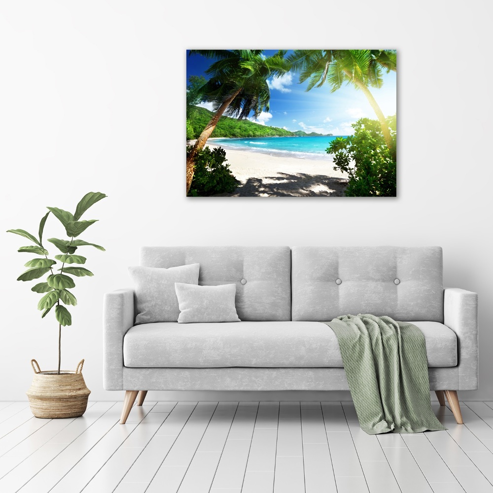 Tableau verre acrylique Plage des Seychelles