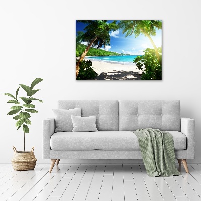 Tableau verre acrylique Plage des Seychelles