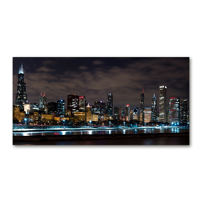 Tableau verre acrylique Chicago la nuit