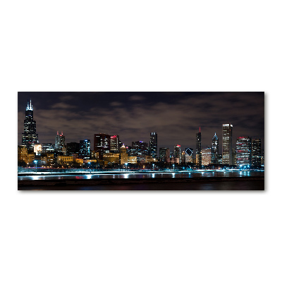 Tableau verre acrylique Chicago la nuit