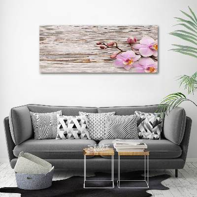 Tableau acrylique Orchidée sur bois