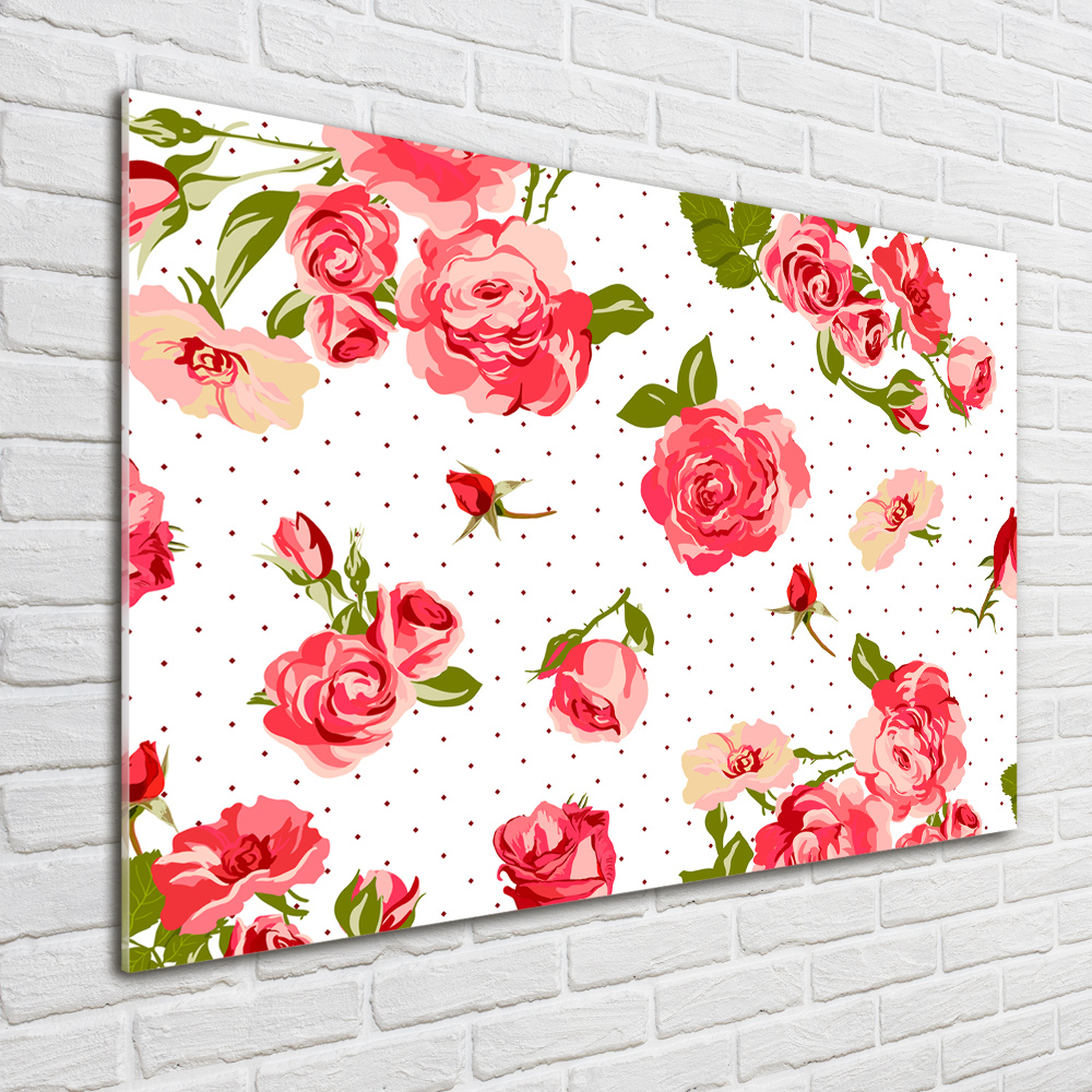 Tableau sur verre acrylique Roses