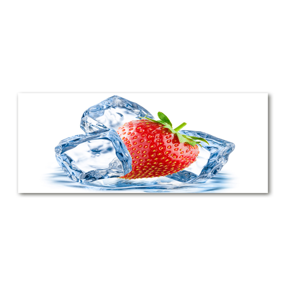 Tableau verre acrylique Fraise avec glace