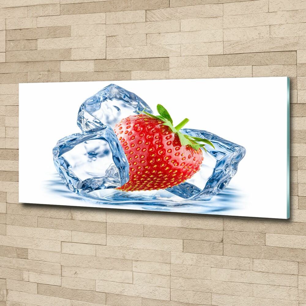 Tableau verre acrylique Fraise avec glace