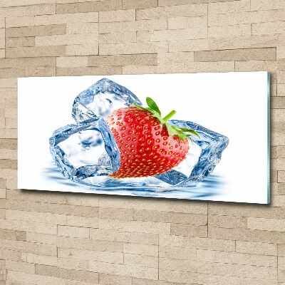 Tableau verre acrylique Fraise avec glace