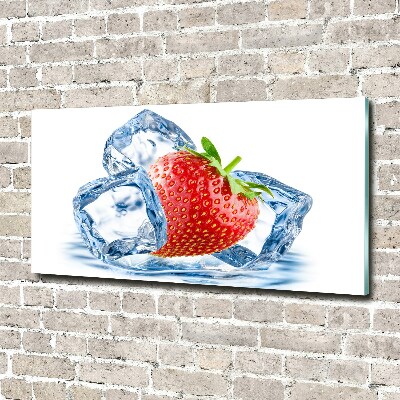 Tableau verre acrylique Fraise avec glace