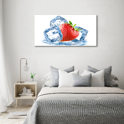 Tableau verre acrylique Fraise avec glace