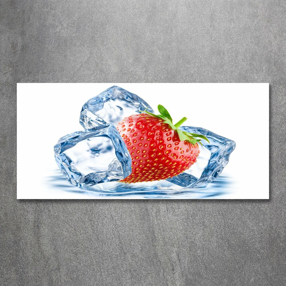 Tableau verre acrylique Fraise avec glace