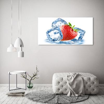 Tableau verre acrylique Fraise avec glace