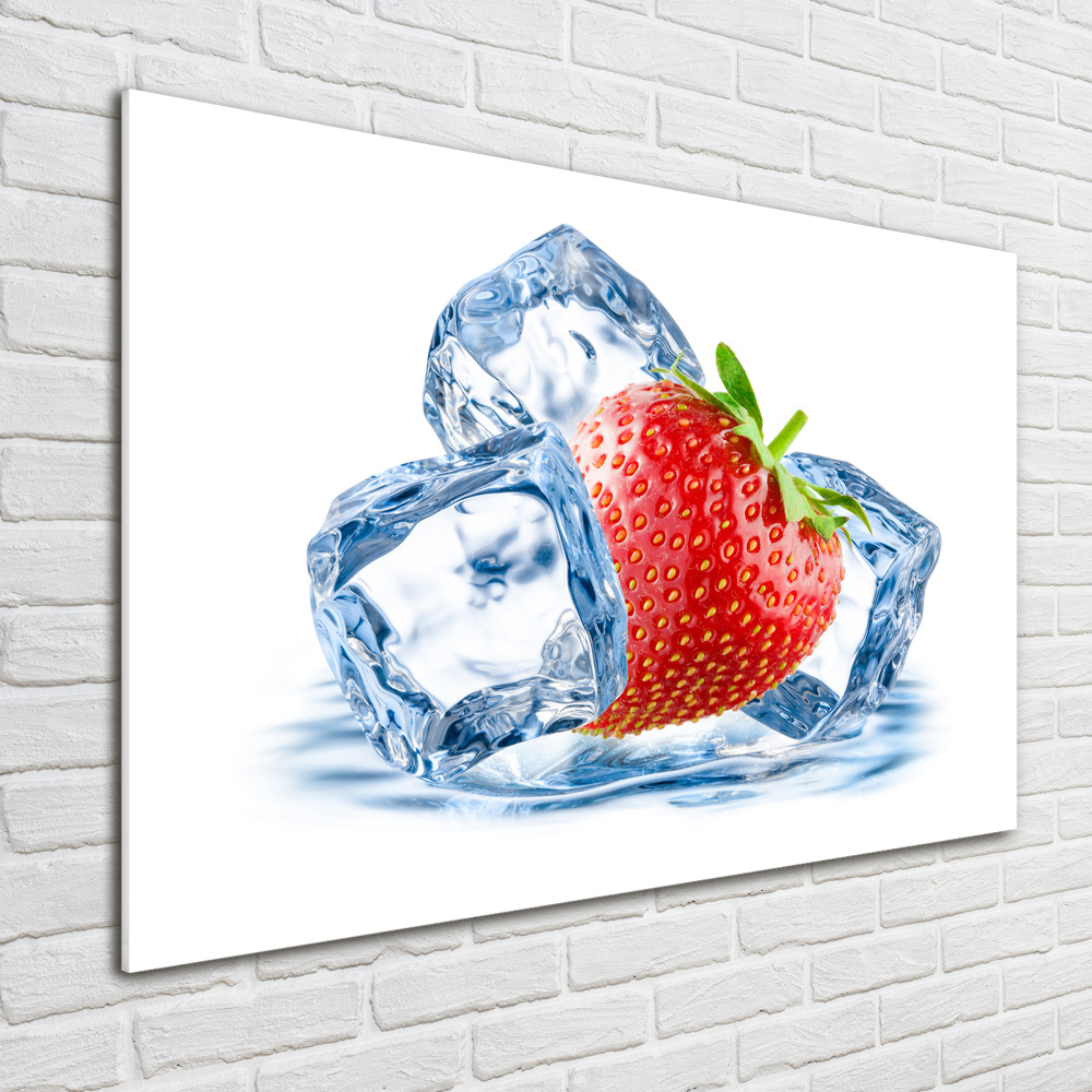 Tableau verre acrylique Fraise avec glace