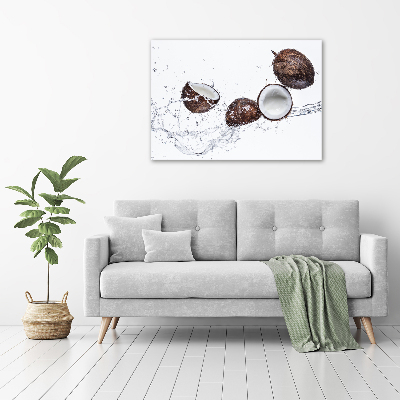 Tableau sur verre acrylique Noix de coco et eau