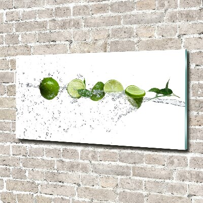 Tableau verre acrylique Citron vert et eau