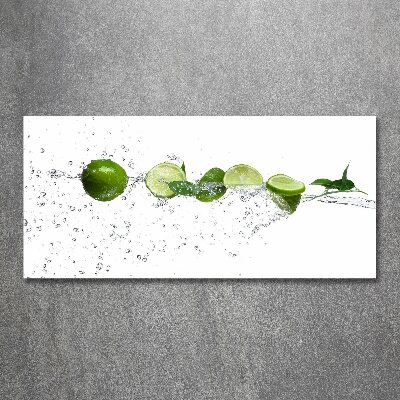 Tableau verre acrylique Citron vert et eau