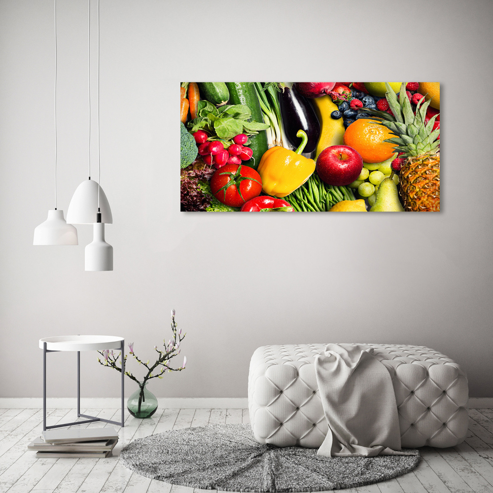 Tableau sur verre acrylique Légumes et fruits