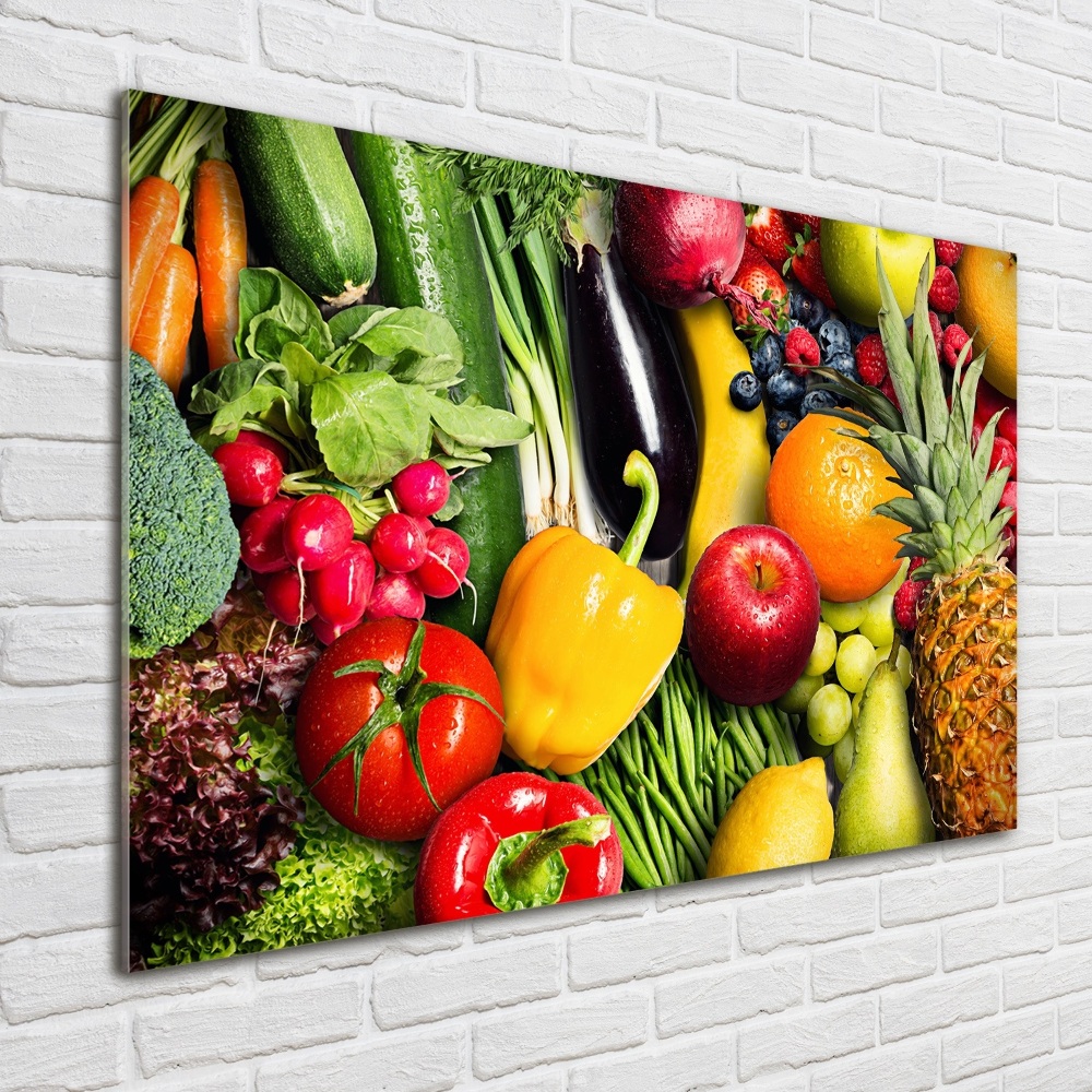 Tableau sur verre acrylique Légumes et fruits