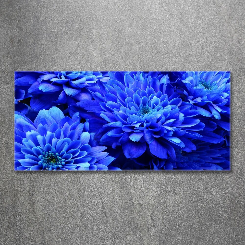 Tableau verre acrylique Aster bleu