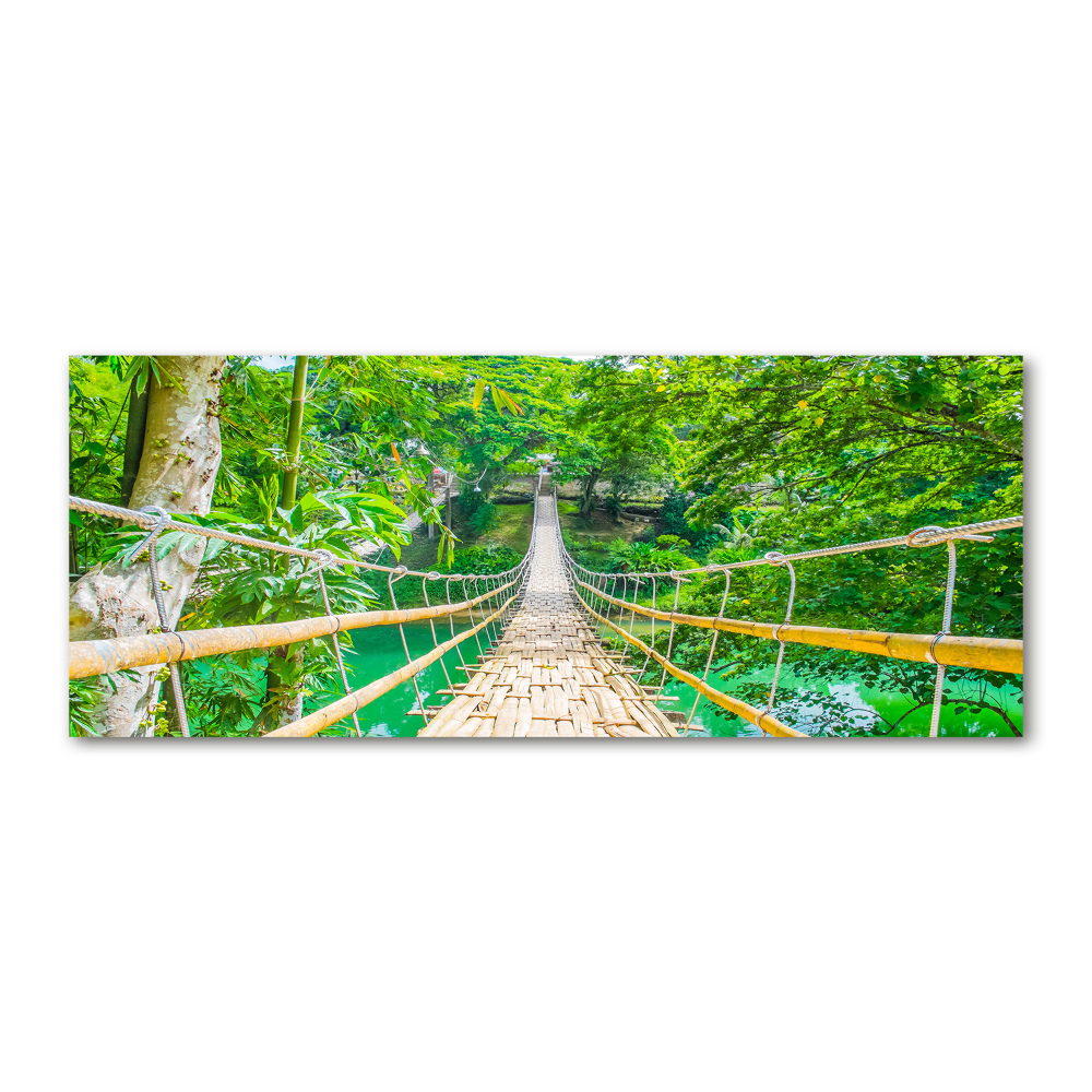 Tableau sur verre acrylique Le pont de la forêt de bambous