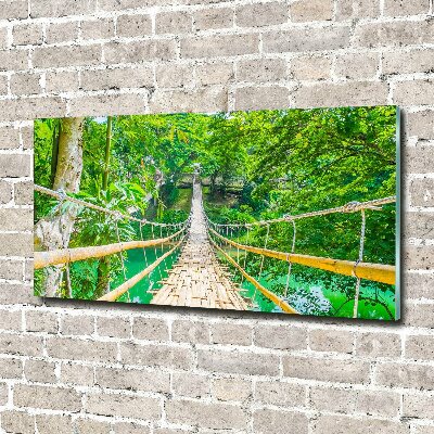 Tableau sur verre acrylique Le pont de la forêt de bambous