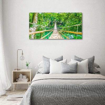 Tableau sur verre acrylique Le pont de la forêt de bambous