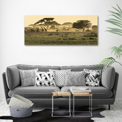 Tableau sur verre acrylique Girafes dans la savane