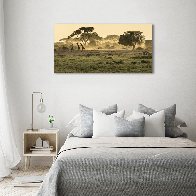 Tableau sur verre acrylique Girafes dans la savane