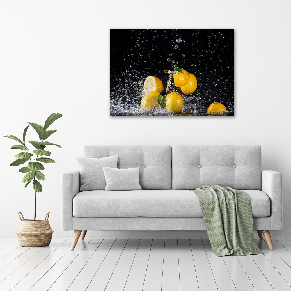 Tableau en acrylique Citrons et eau