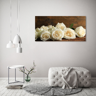 Tableau verre acrylique Roses blanches