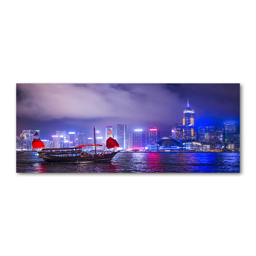 Tableau acrylique Hong kong la nuit