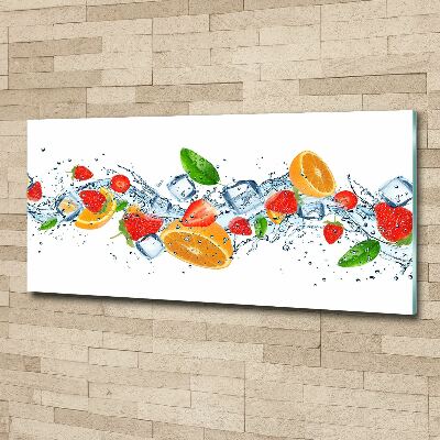 Tableau sur verre acrylique Fruits sur glace