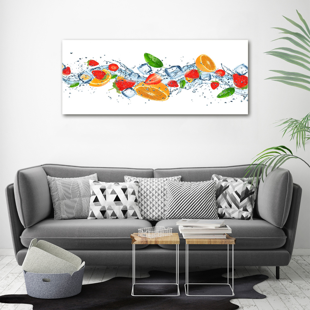 Tableau sur verre acrylique Fruits sur glace