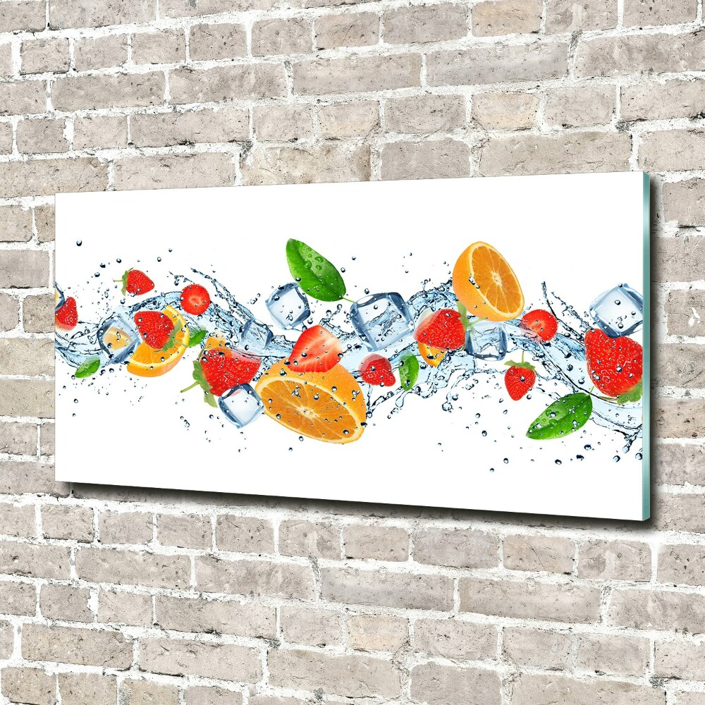 Tableau sur verre acrylique Fruits sur glace