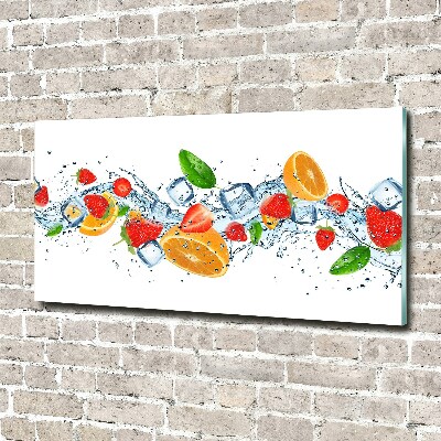 Tableau sur verre acrylique Fruits sur glace