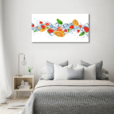 Tableau sur verre acrylique Fruits sur glace