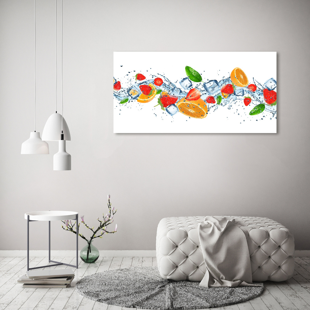 Tableau sur verre acrylique Fruits sur glace