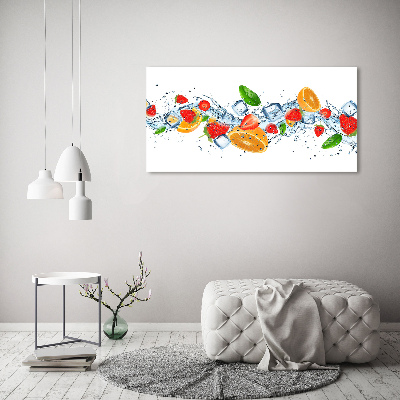 Tableau sur verre acrylique Fruits sur glace