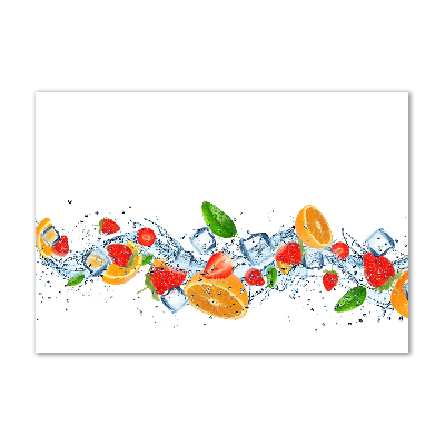 Tableau sur verre acrylique Fruits sur glace