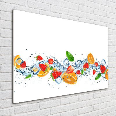 Tableau sur verre acrylique Fruits sur glace