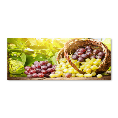 Tableau verre acrylique Raisins dans un panier