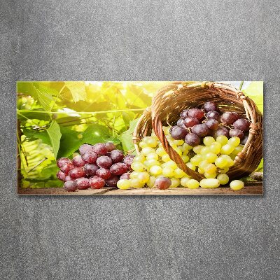 Tableau verre acrylique Raisins dans un panier