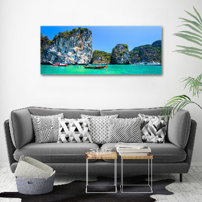 Tableau acrylique Bateaux Thaïlande