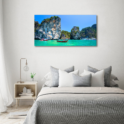 Tableau acrylique Bateaux Thaïlande