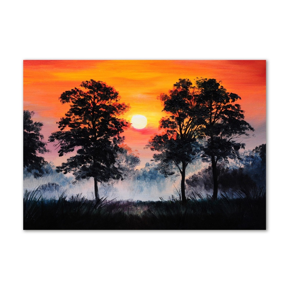 Tableau acrylique Forêt crépusculaire