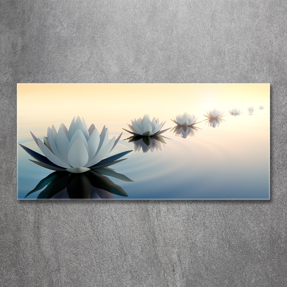 Tableau sur verre acrylique Fleurs de lotus