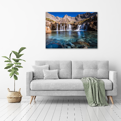 Tableau acrylique Chute d'eau dans les montagnes