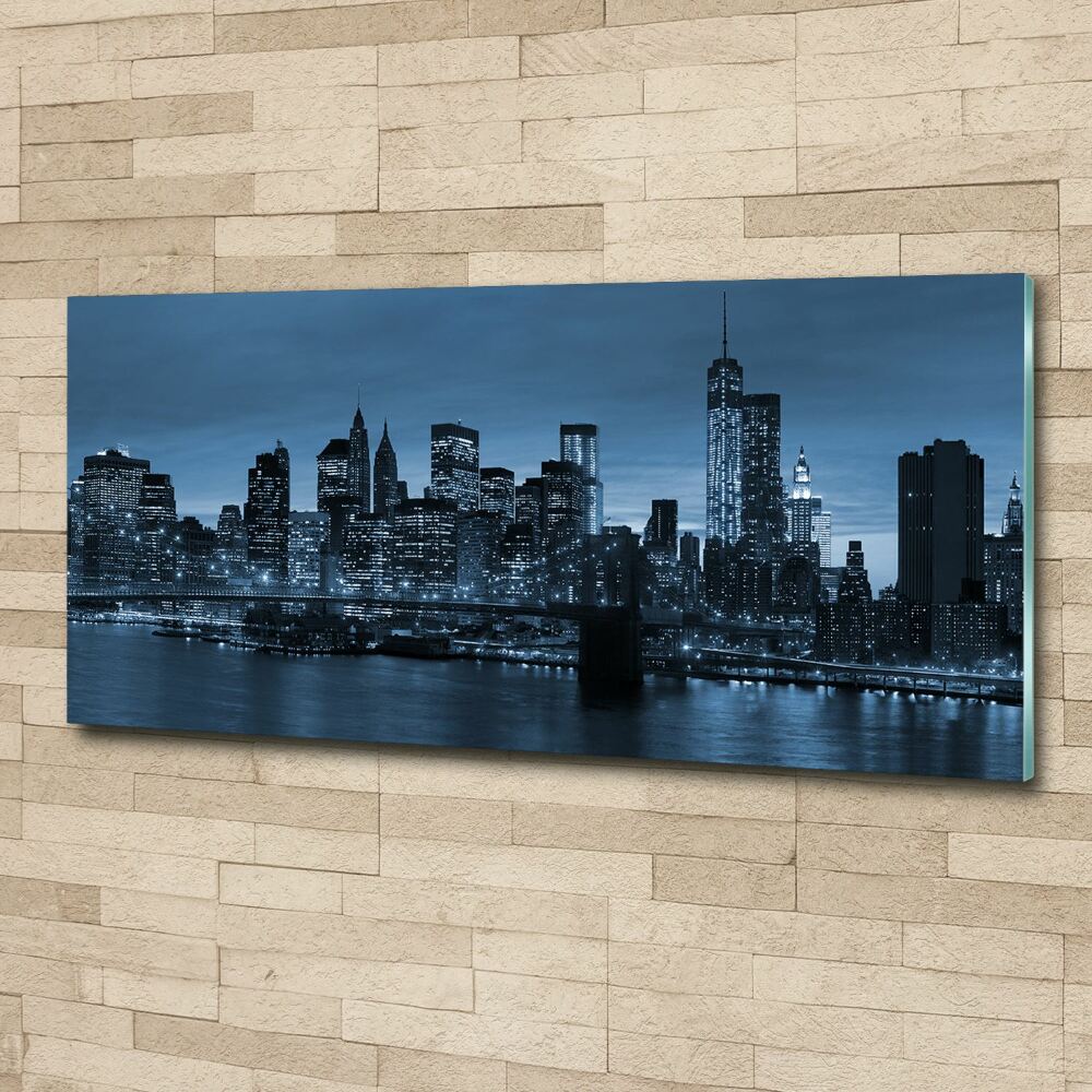 Tableau verre acrylique New York la nuit