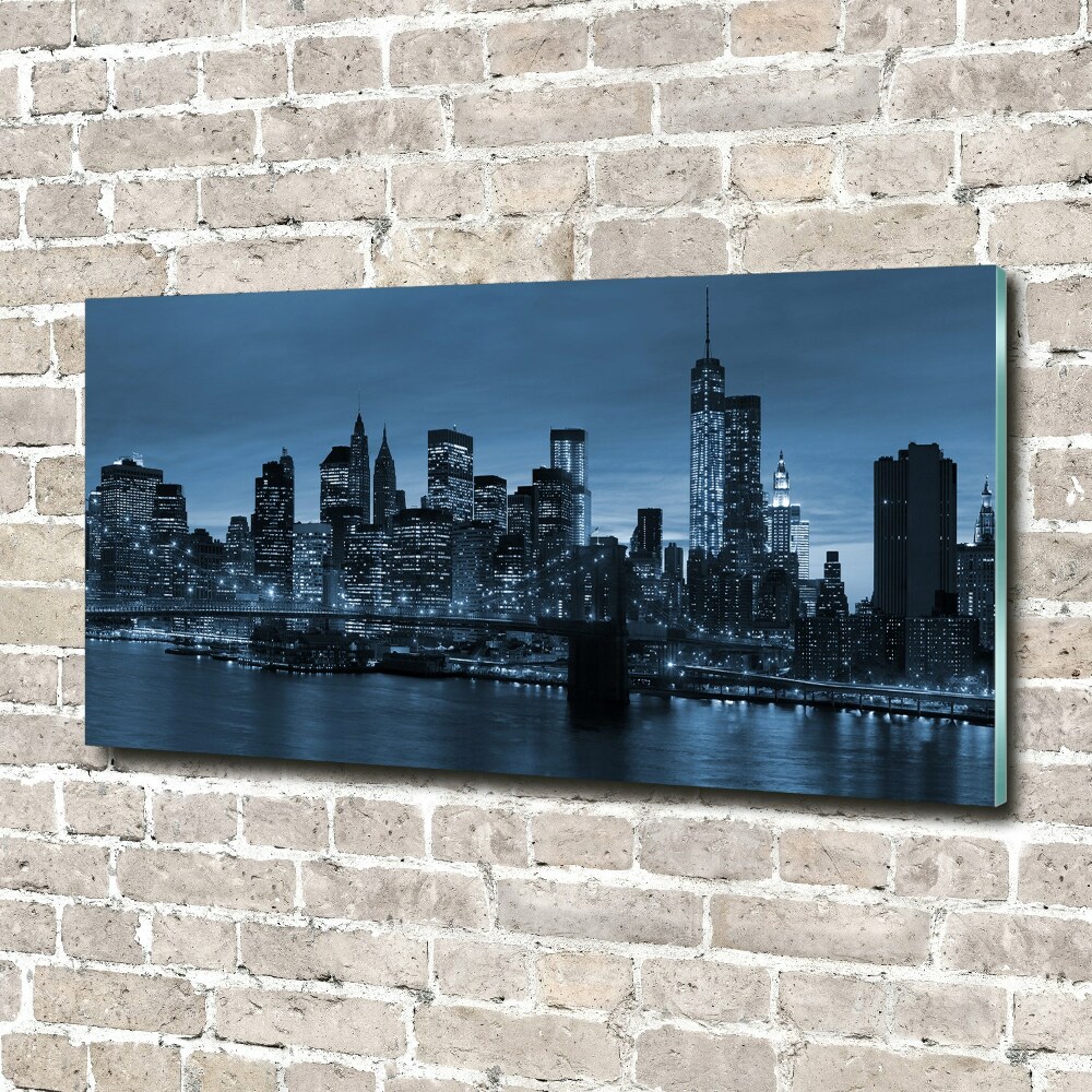 Tableau verre acrylique New York la nuit