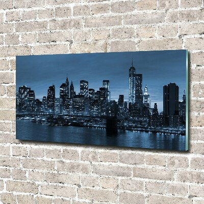 Tableau verre acrylique New York la nuit