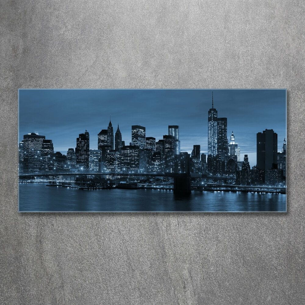 Tableau verre acrylique New York la nuit