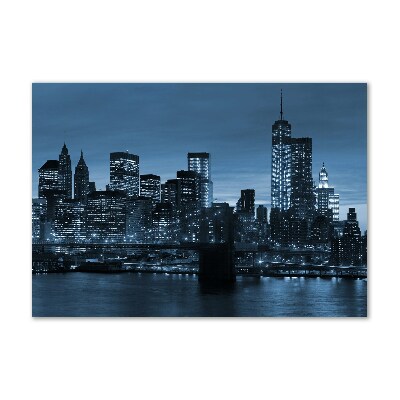 Tableau verre acrylique New York la nuit