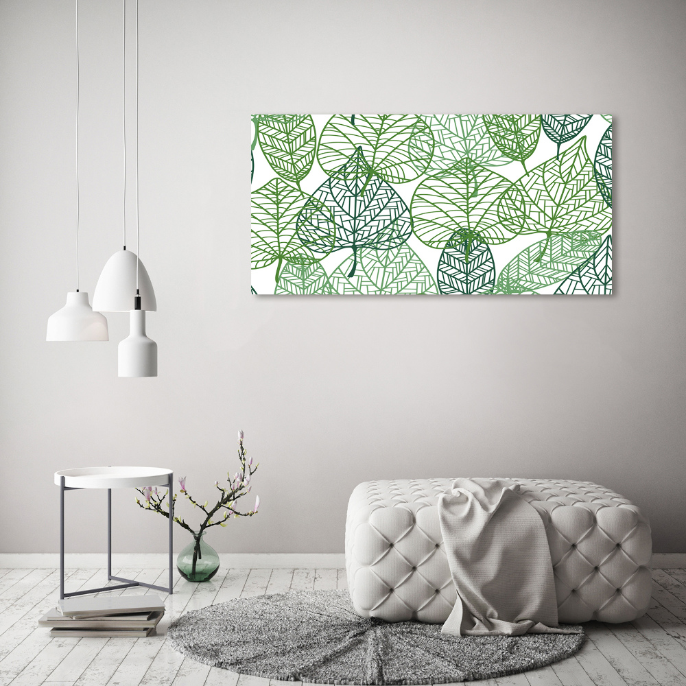 Tableau sur verre acrylique Motif des feuilles vertes